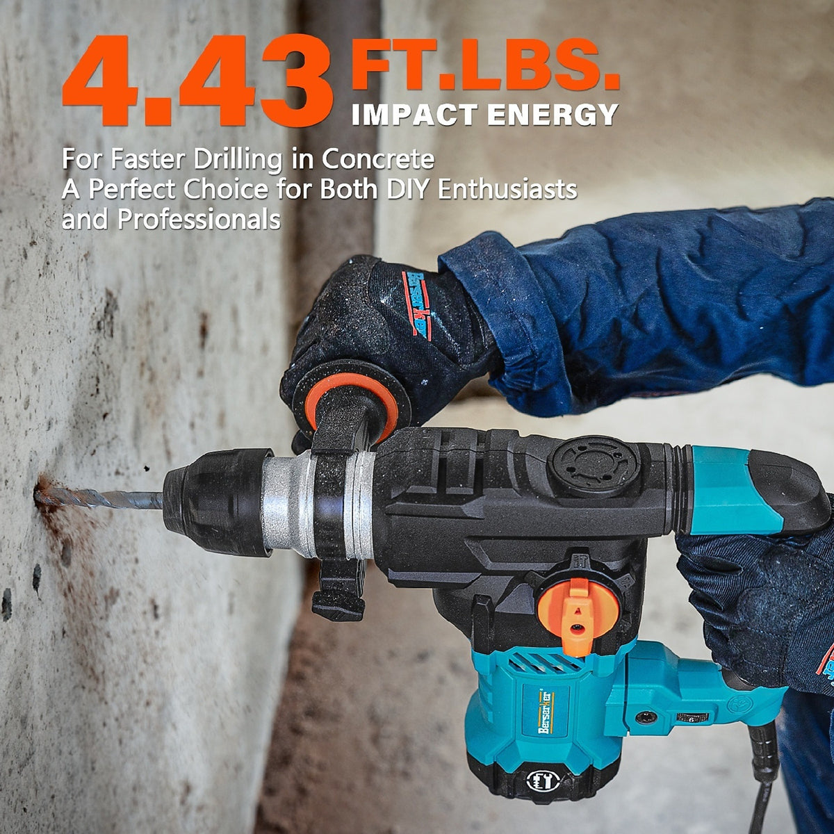 Rotary Hammer Drill with Variable Speed and Multi-Mode Operation