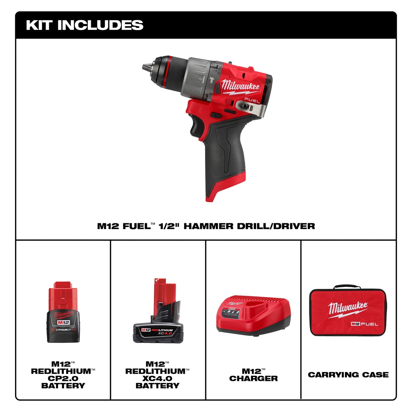 Subcompact Hammer Drill Driver with Brushless 1/2 Inch Chuck