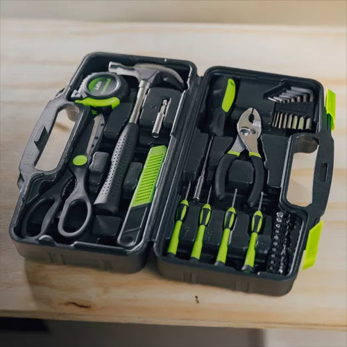 Household Tool Kit with Hand Tools and Storage Case