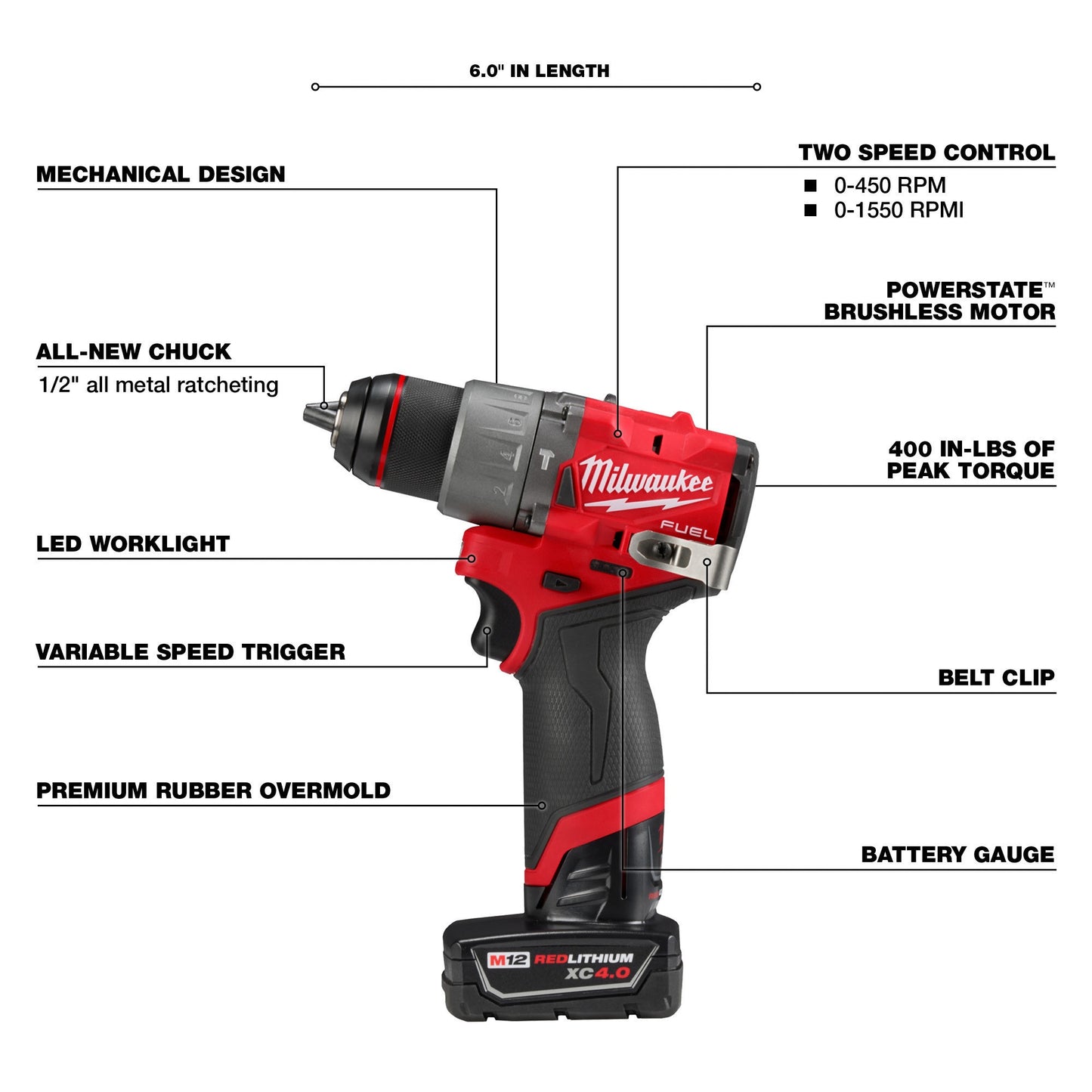 Subcompact Hammer Drill Driver with Brushless 1/2 Inch Chuck